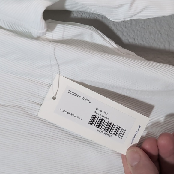 NWT Outdoor Voices ribbed white long sleeve XXL SuperForm - Picture 2 of 4